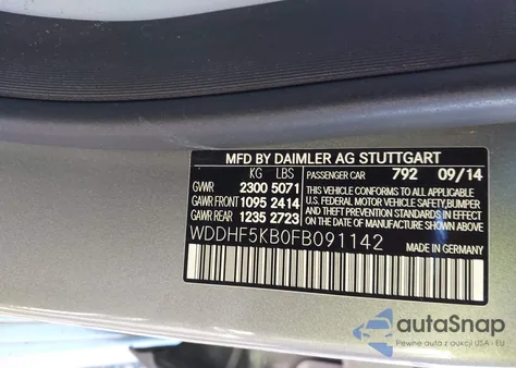 2015 Mercedes-Benz E 350 z USA, uszkodzony, nr VIN WDDHF5KB0FB091142